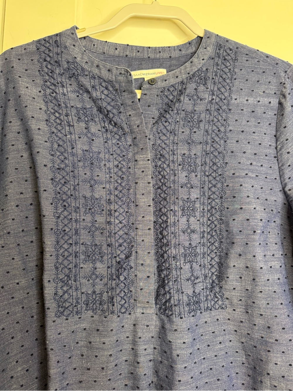 Isaac Mizrahi Navy Tunic Top - Picture 3 of 6